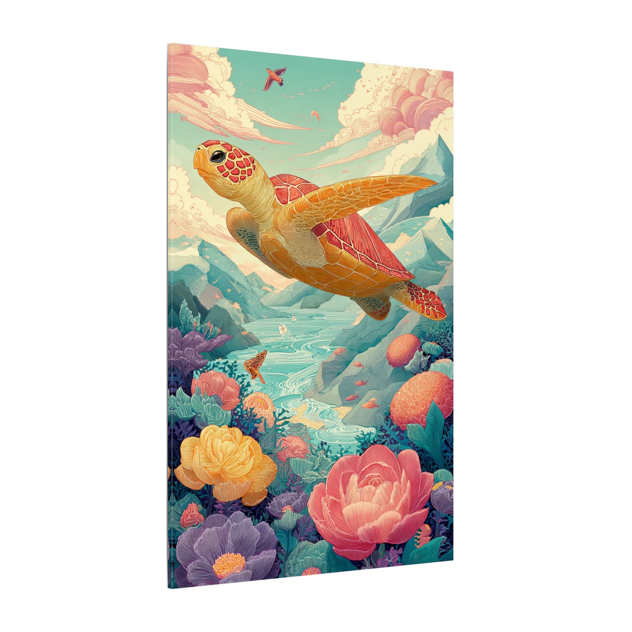 Vibrant Turtle Art | Whimsical Nature Illustration