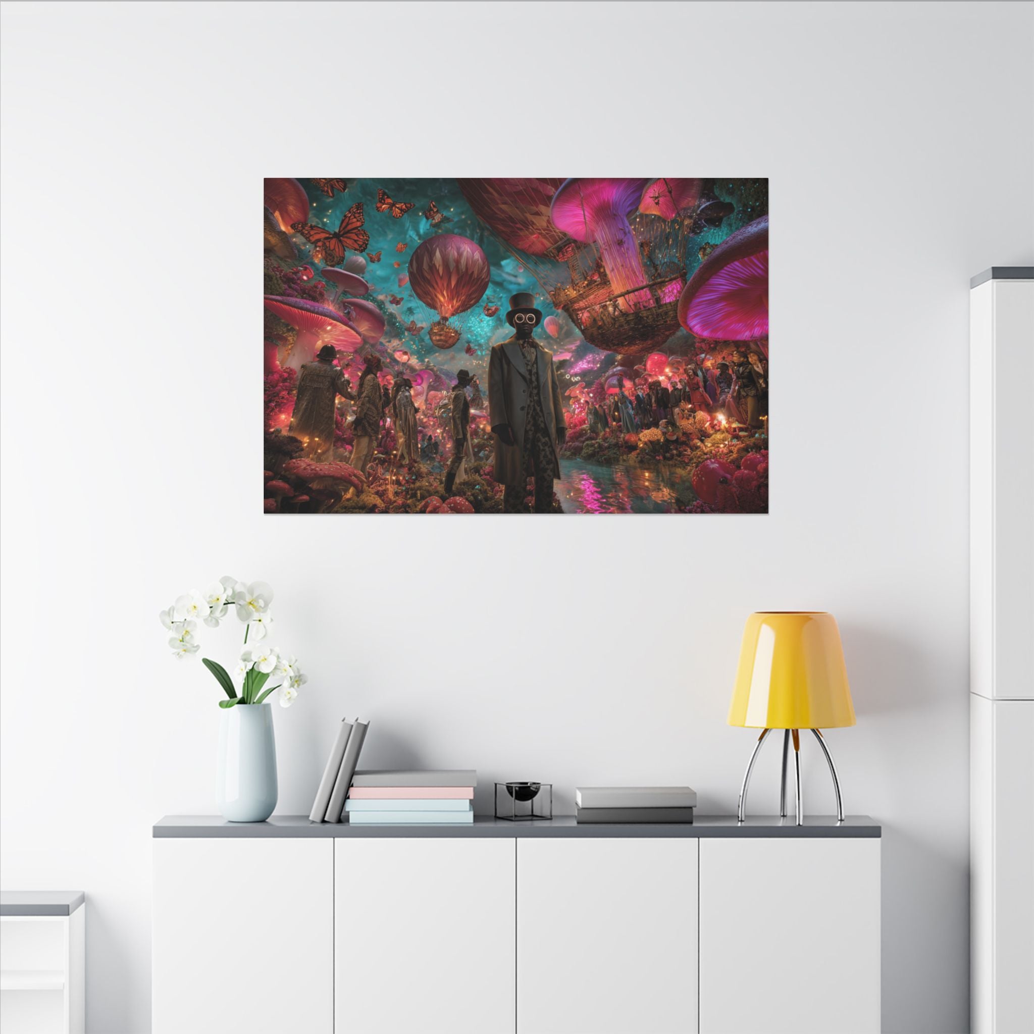 Whimsical Hot Air Balloon Fantasy Artwork | Surreal Landscape