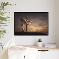 Rustic Cross Wall Art with Draped Fabric | Inspirational Decor