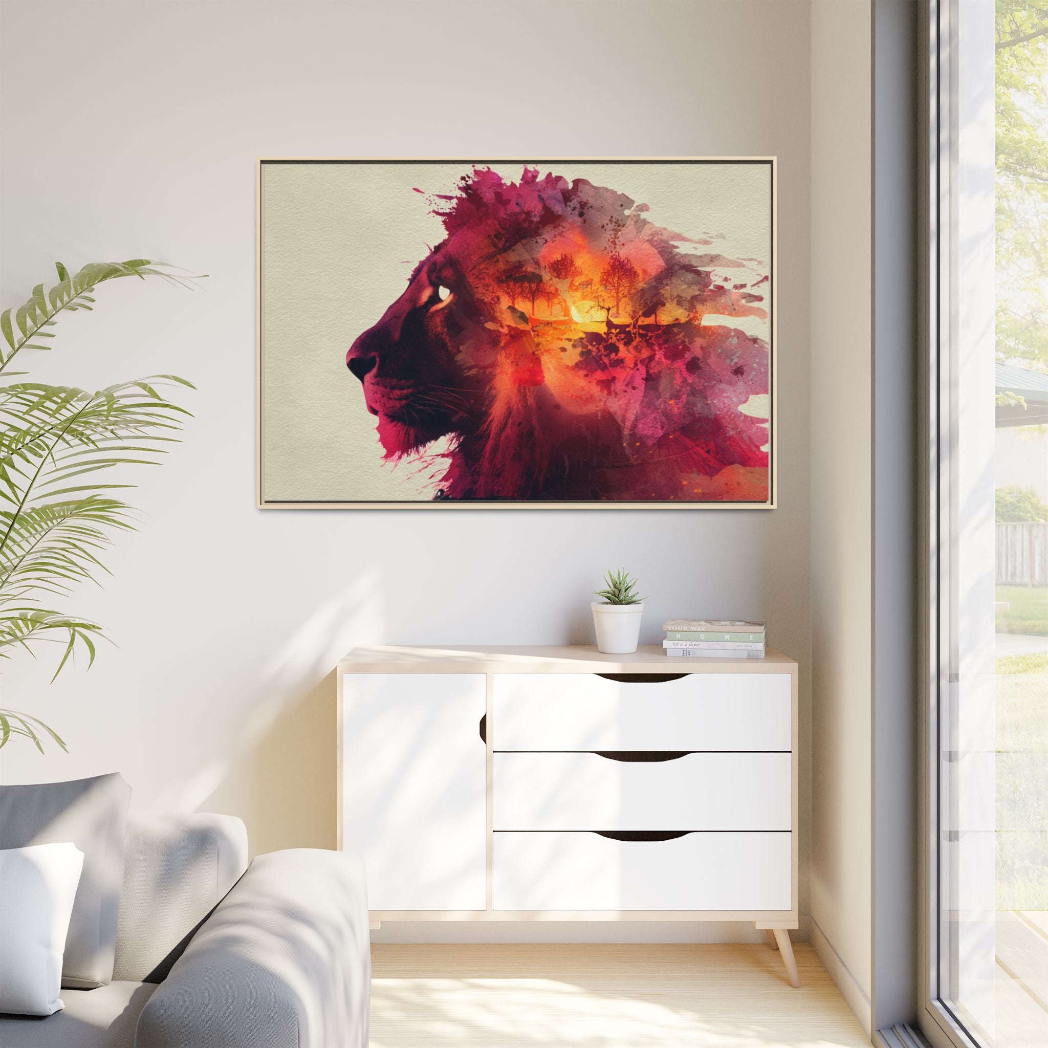 Majestic Lion Watercolor Art | Vibrant Animal Portrait