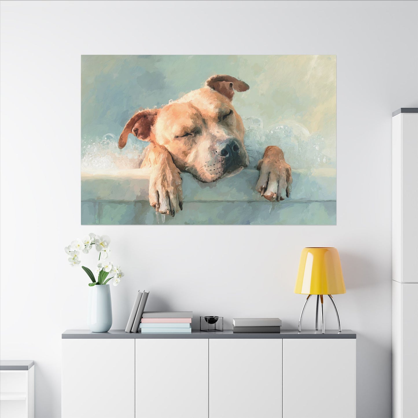Cozy Dog Portrait | Serene Animal Artwork for Warm Spaces