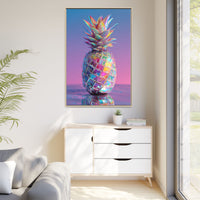 Colorful Pineapple Canvas Art | Abstract Tropical Design
