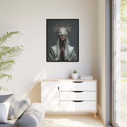Ethereal Blindfolded Saint Art | Spiritual Home Decor