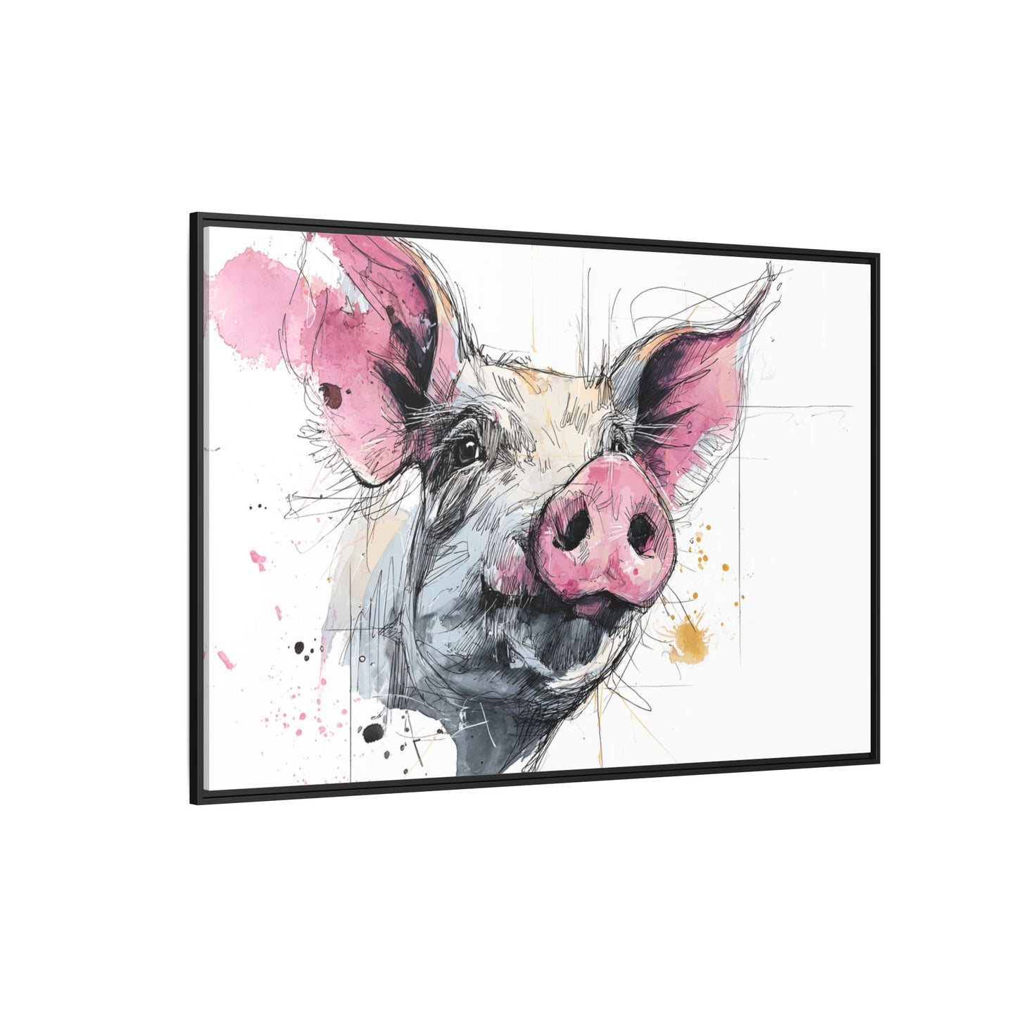 Whimsical Pig Art Print - Playful Farmhouse Decor