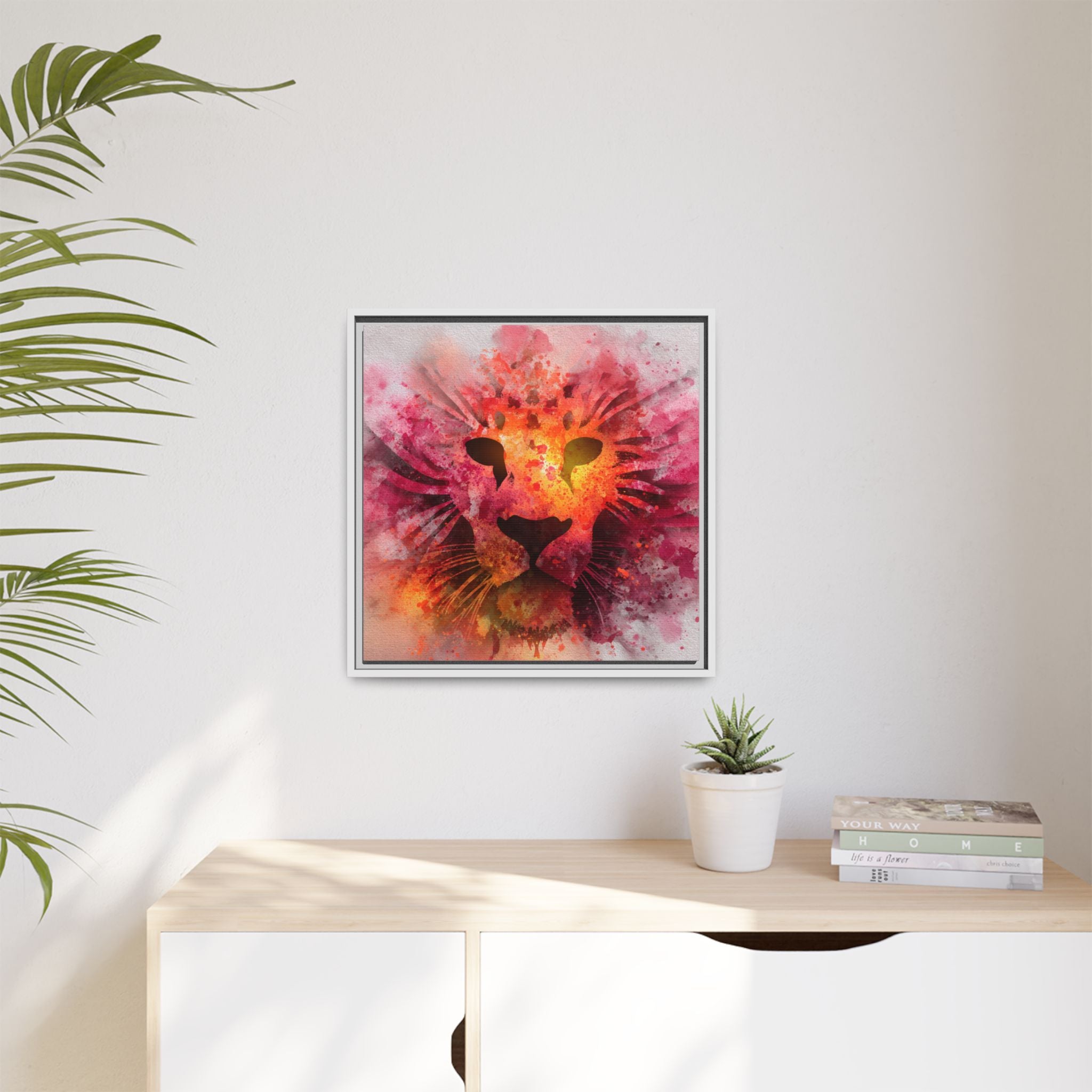 Vibrant Lion Artwork – Bold Watercolor Print