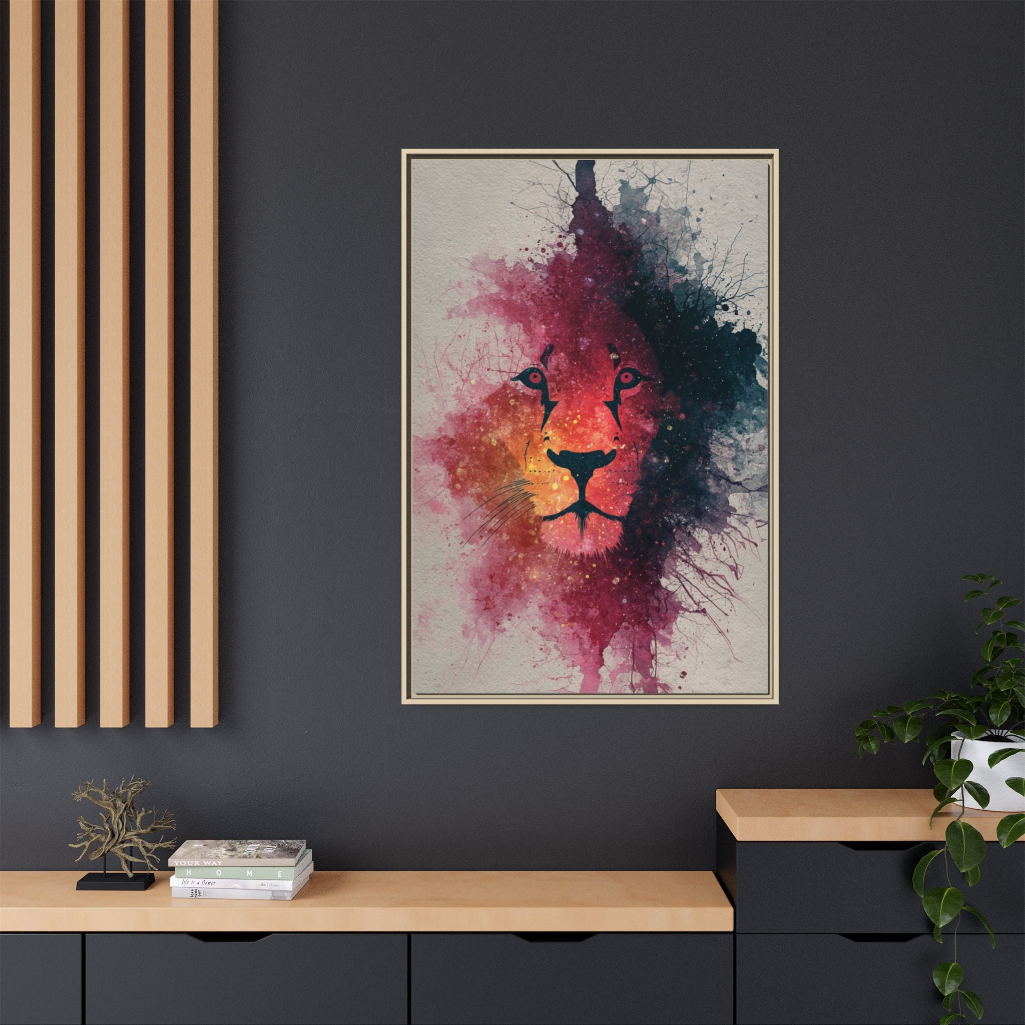 Majestic Lion Watercolor Art | Vibrant Animal Portrait