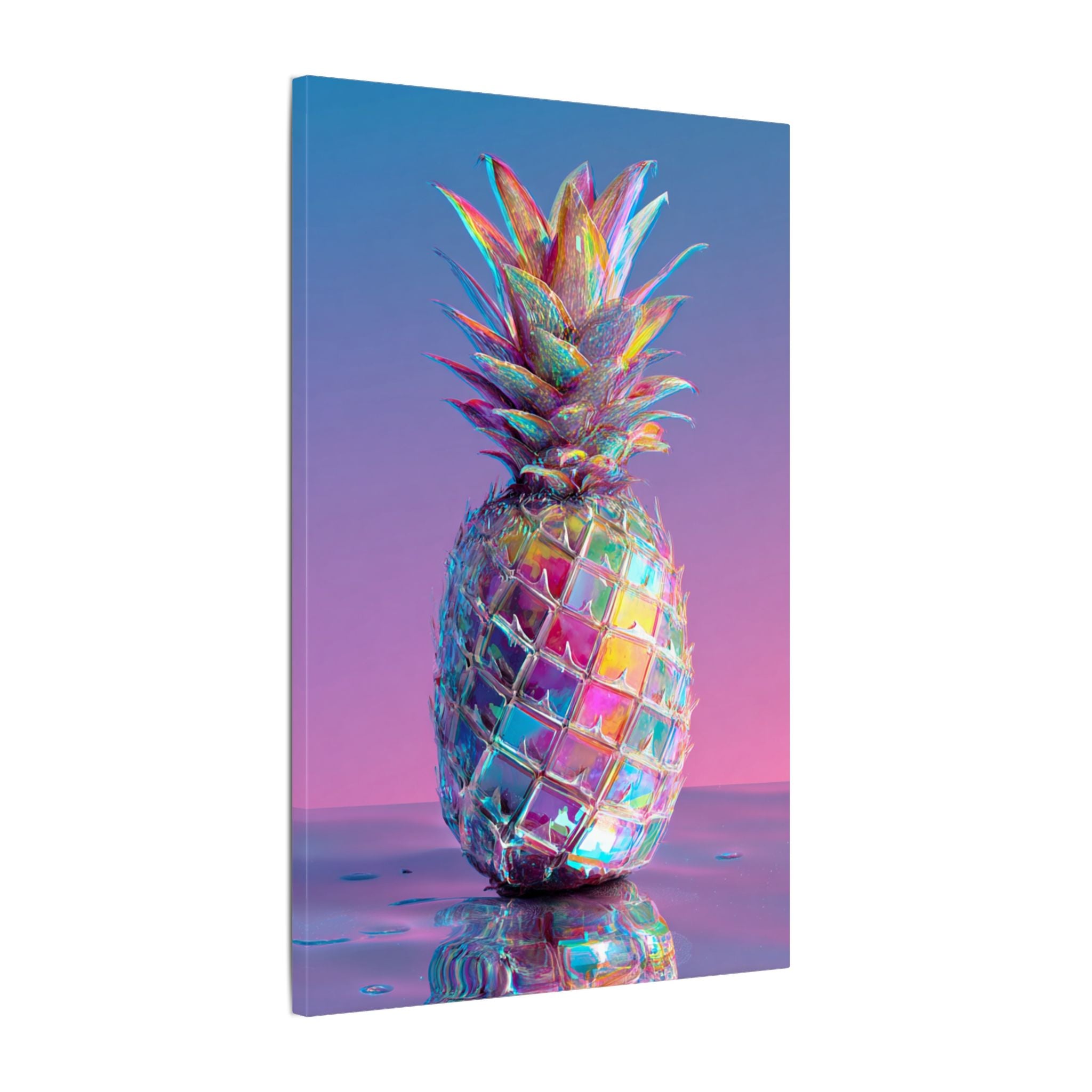 Colorful Pineapple Canvas Art | Abstract Tropical Design