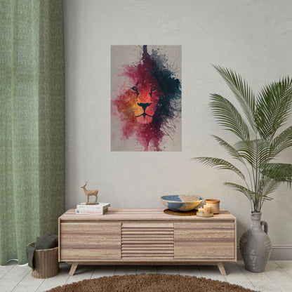 Majestic Lion Watercolor Art | Vibrant Animal Portrait