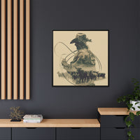 Lone Cowboy Silhouette Art - Vintage Western Charm