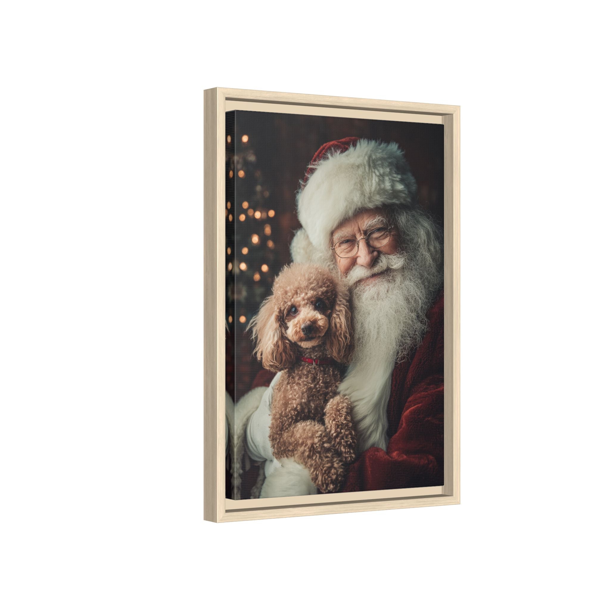 Heartwarming Santa and Poodle Artwork – Holiday Home Décor