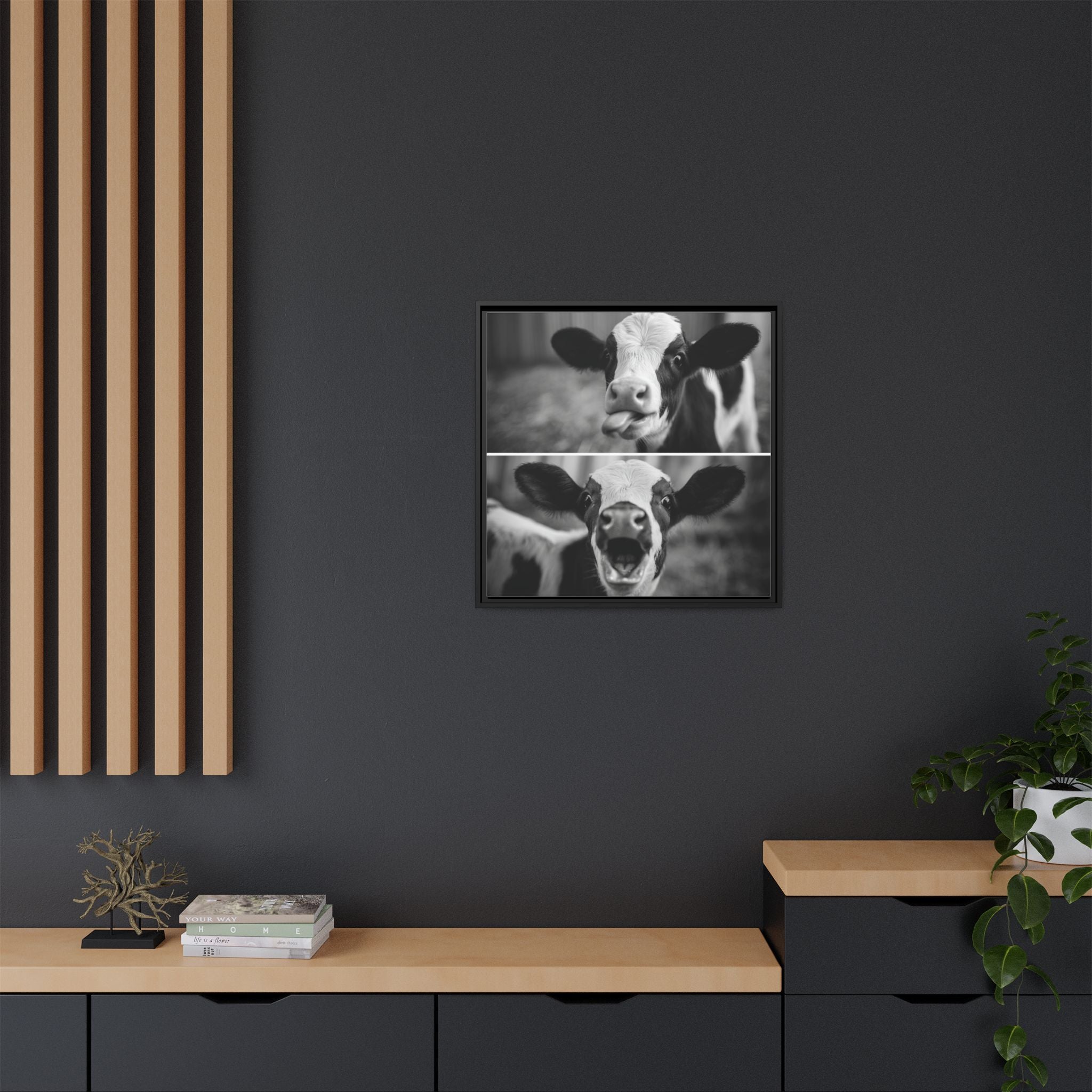 Whimsical Cow Photography | Black and White Animal Art