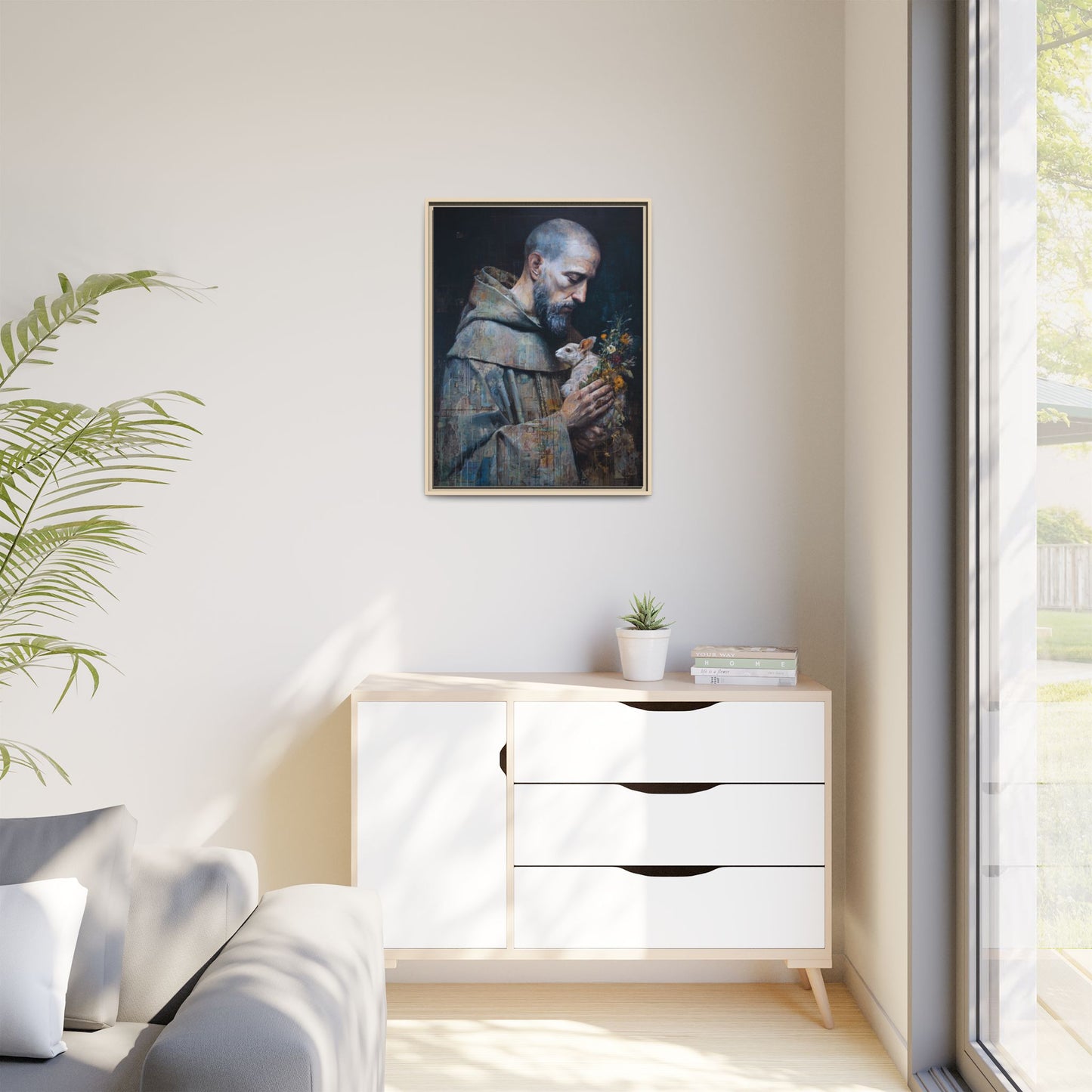 Saint Francis and Rabbit Artwork - Nature Inspired Wall Art