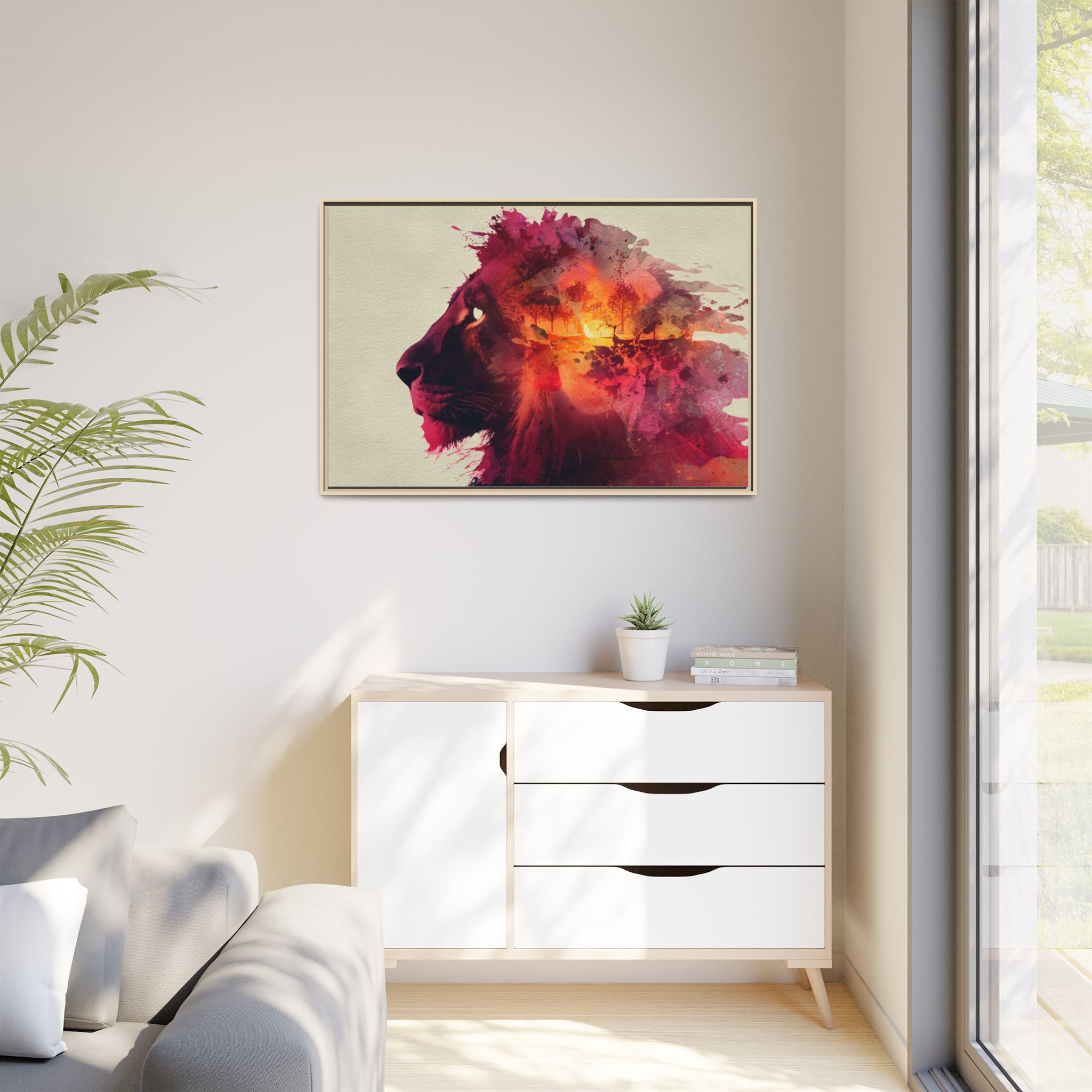 Majestic Lion Watercolor Art | Vibrant Animal Portrait