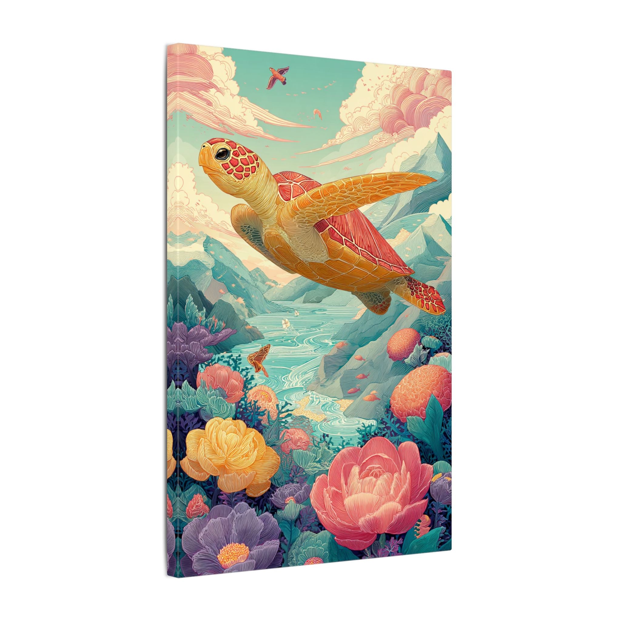 Vibrant Turtle Art | Whimsical Nature Illustration