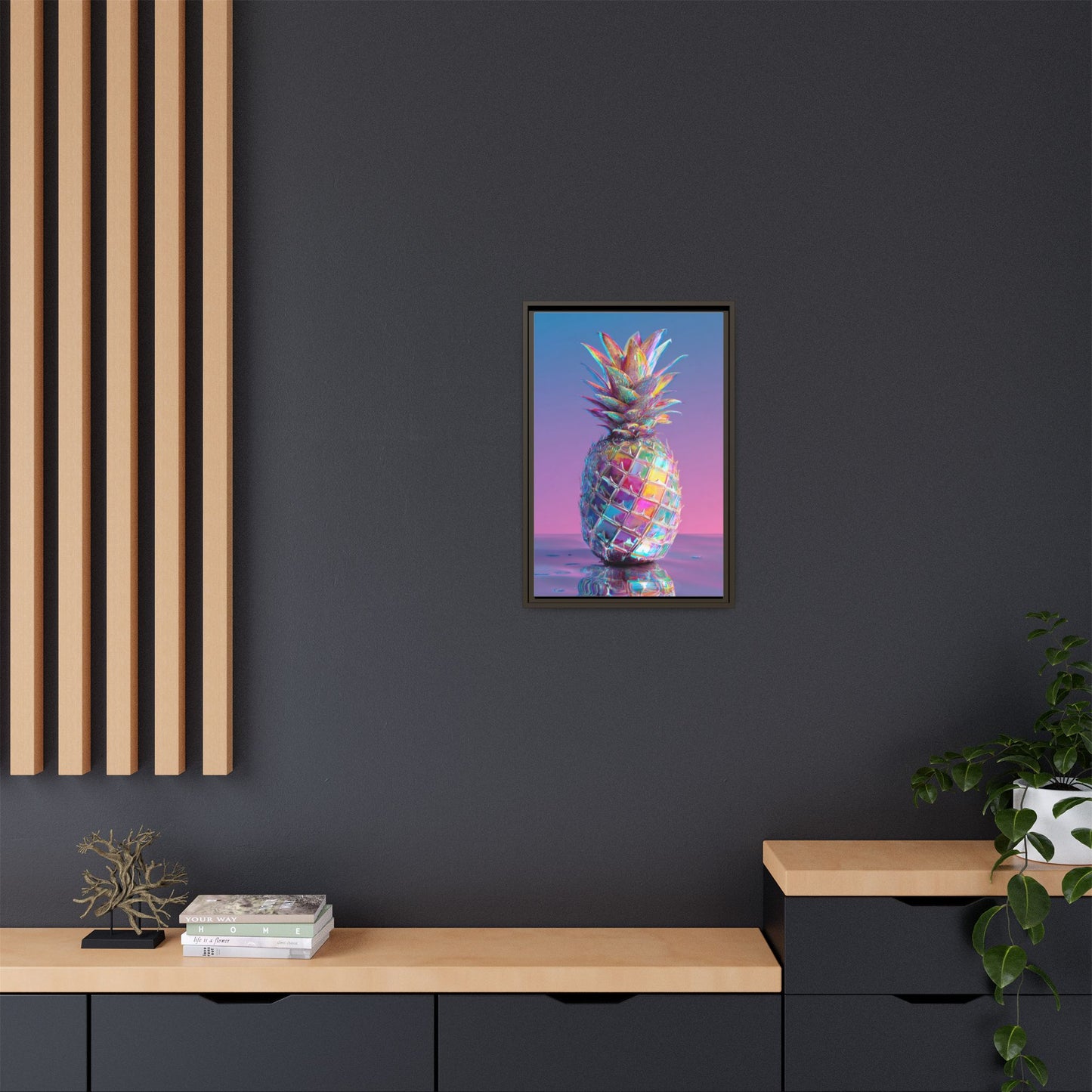 Colorful Pineapple Canvas Art | Abstract Tropical Design