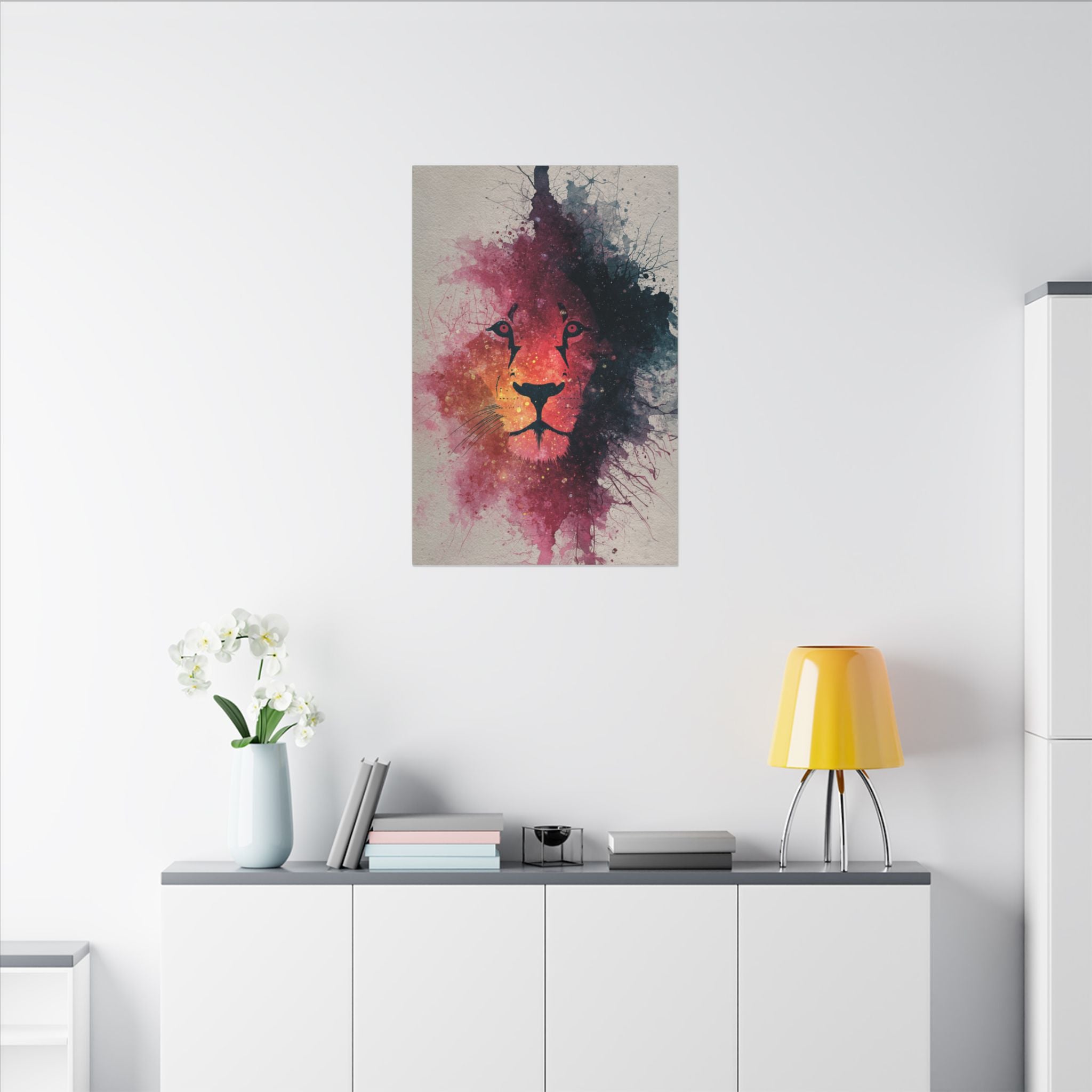 Majestic Lion Watercolor Art | Vibrant Animal Portrait