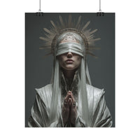 Ethereal Blindfolded Saint Art | Spiritual Home Decor