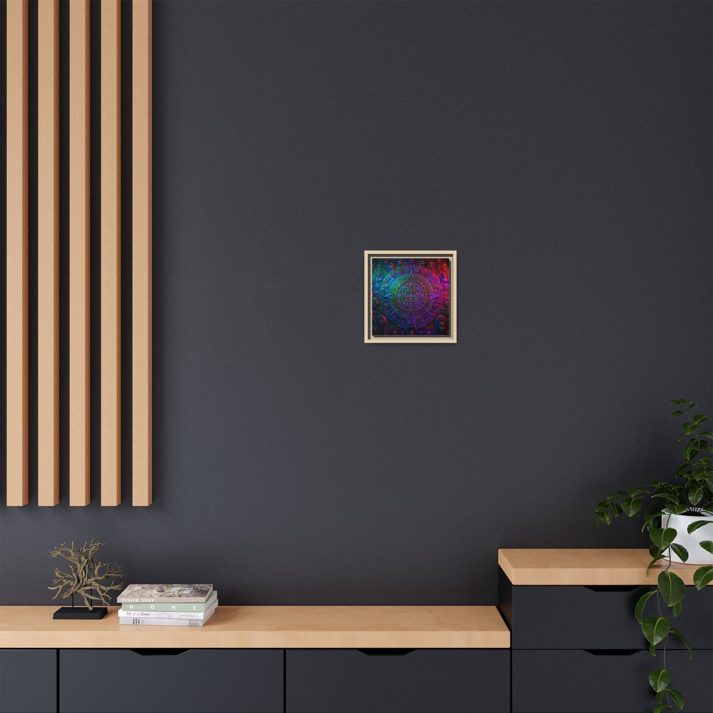 Aztec Mandala Wall Art - Colorful Cultural Decor