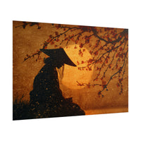 Serene Silhouette of Contemplation | Asian-Inspired Artwork