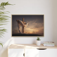 Rustic Cross Wall Art with Draped Fabric | Inspirational Decor