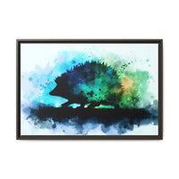 Hedgehog Silhouette Watercolor Art | Nature-Inspired Home Decor