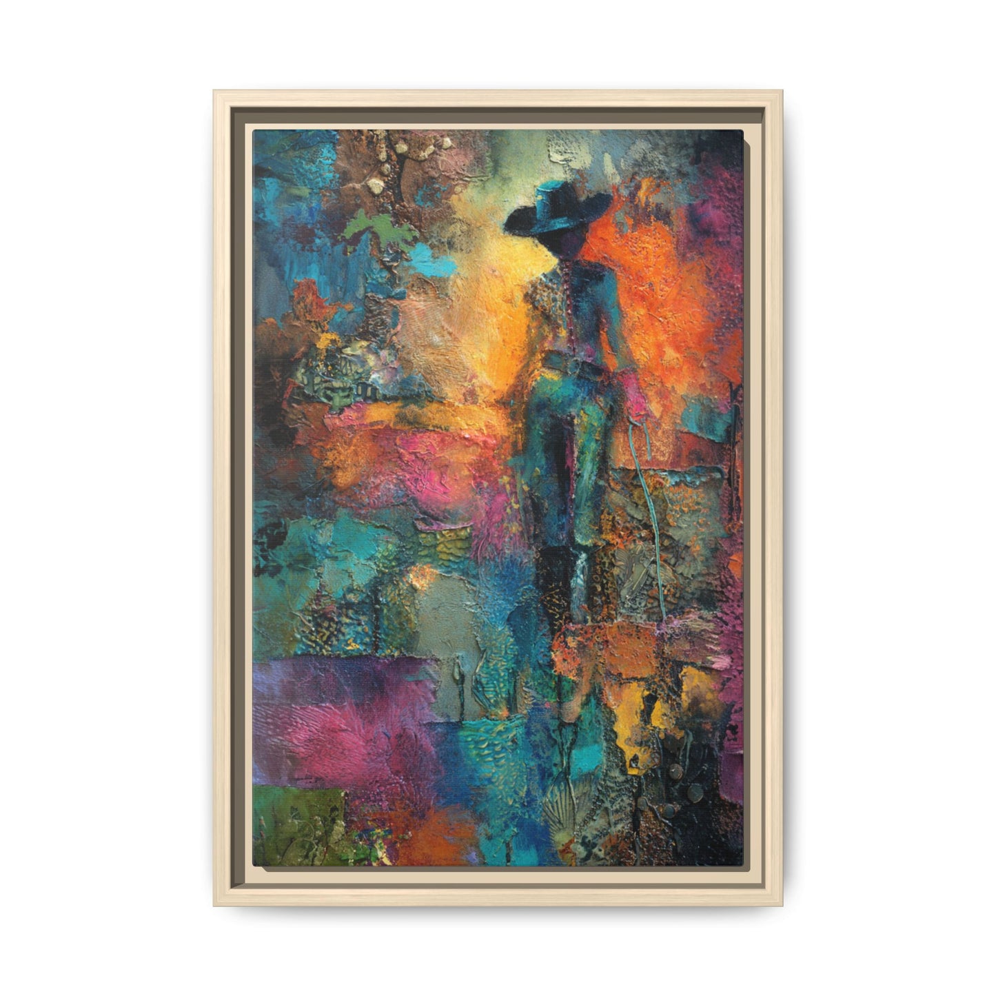Abstract Cowgirl Art | Colorful Canvas Artwork