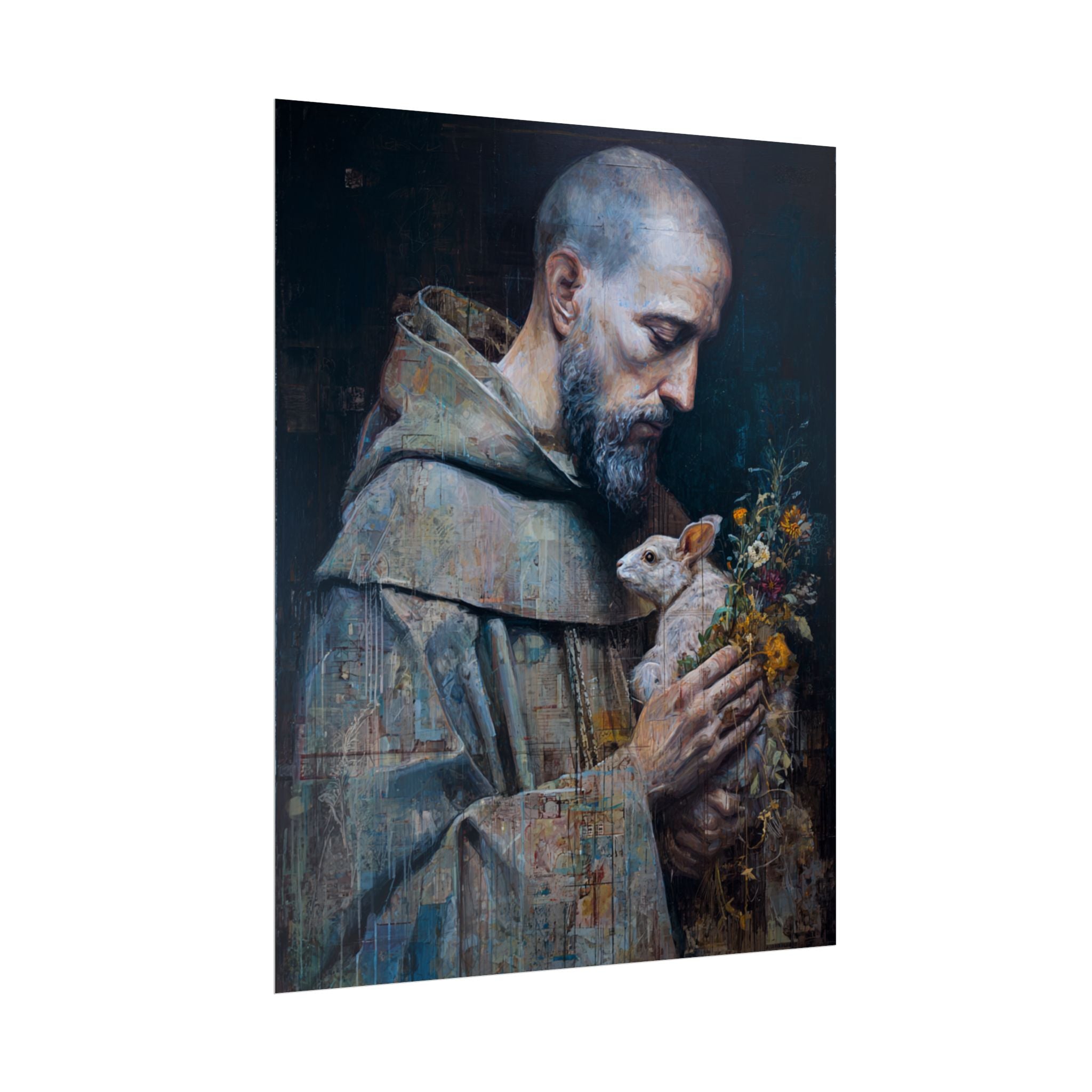 Saint Francis and Rabbit Artwork - Nature Inspired Wall Art