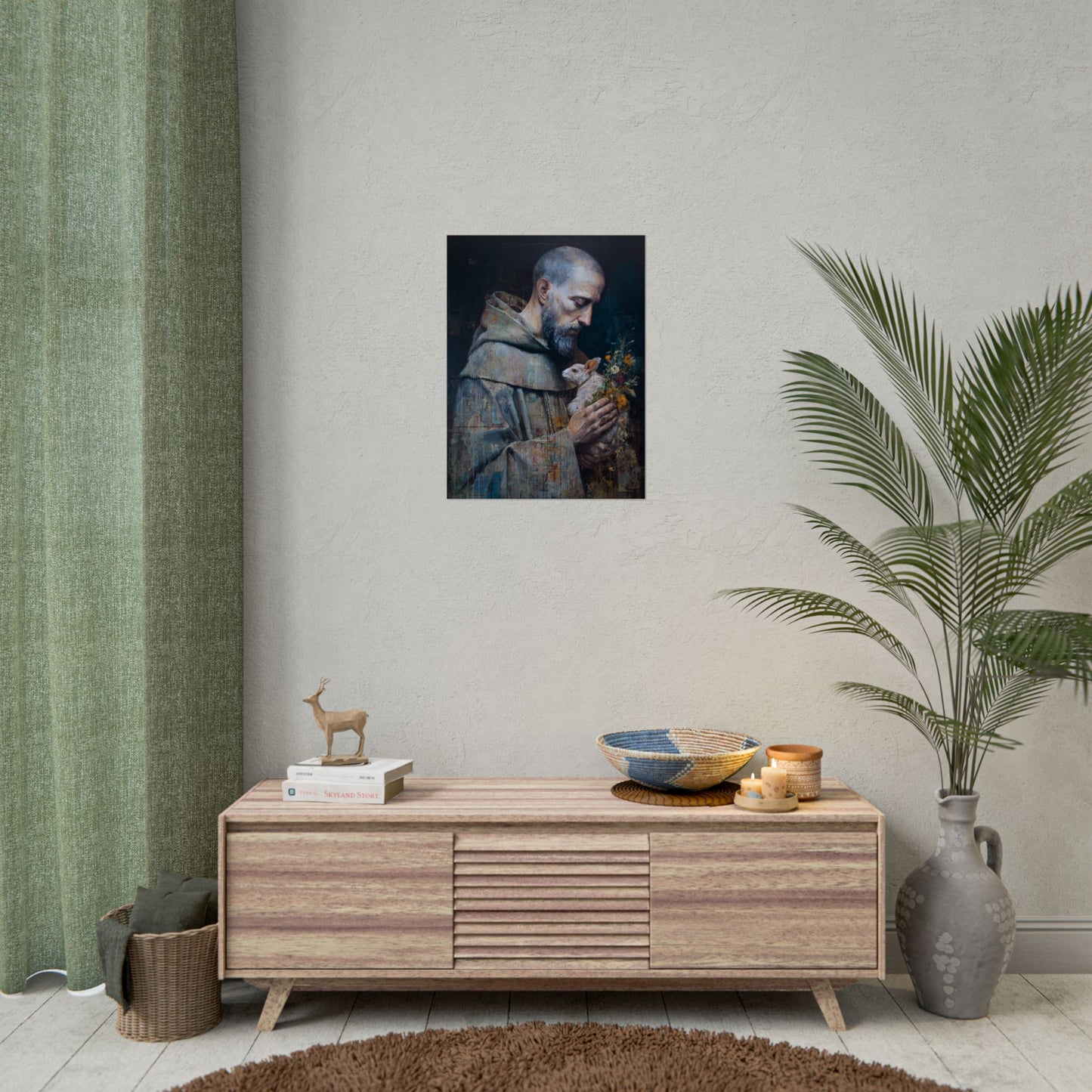 Saint Francis and Rabbit Artwork - Nature Inspired Wall Art