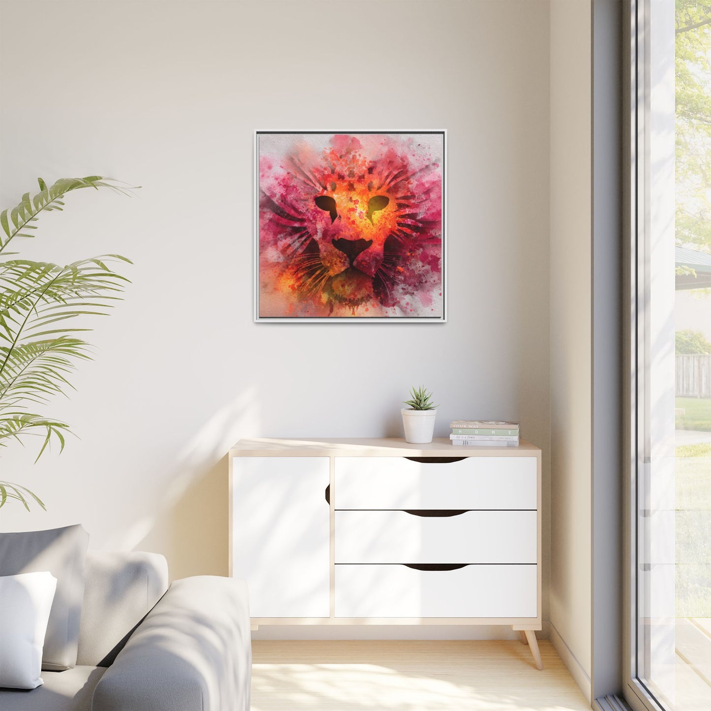 Vibrant Lion Artwork – Bold Watercolor Print