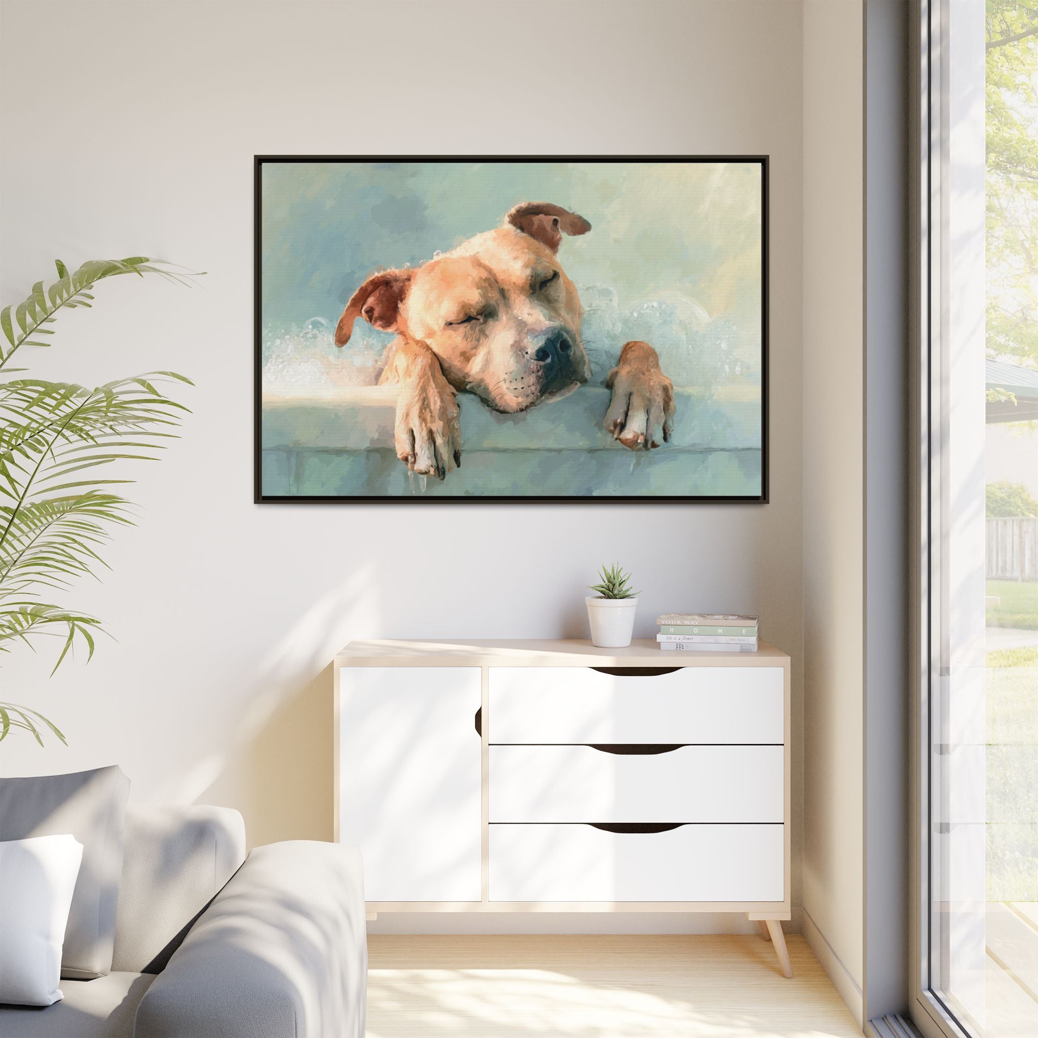 Cozy Dog Portrait | Serene Animal Artwork for Warm Spaces