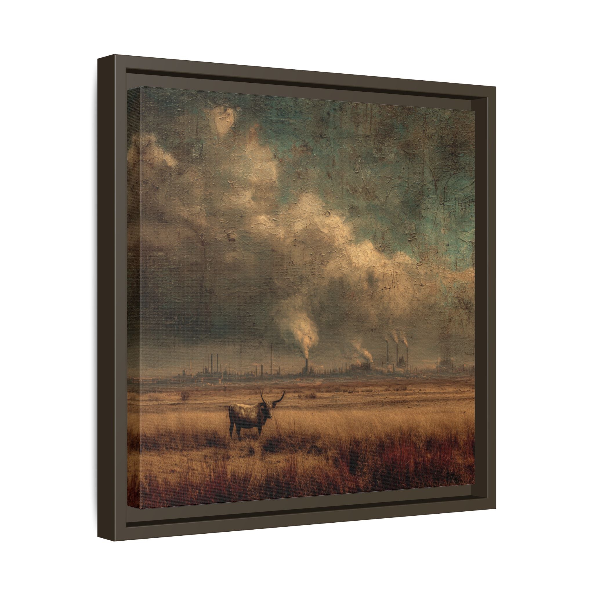 Cattle in Industrial Landscape | Vintage Style Art Print