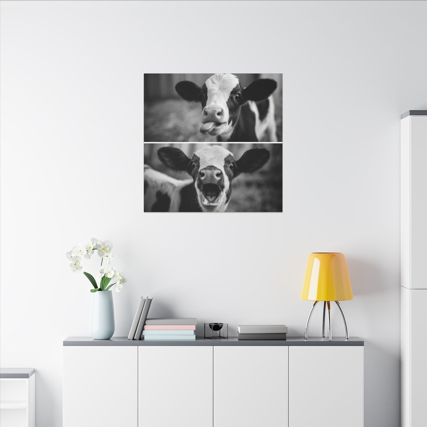 Whimsical Cow Photography | Black and White Animal Art