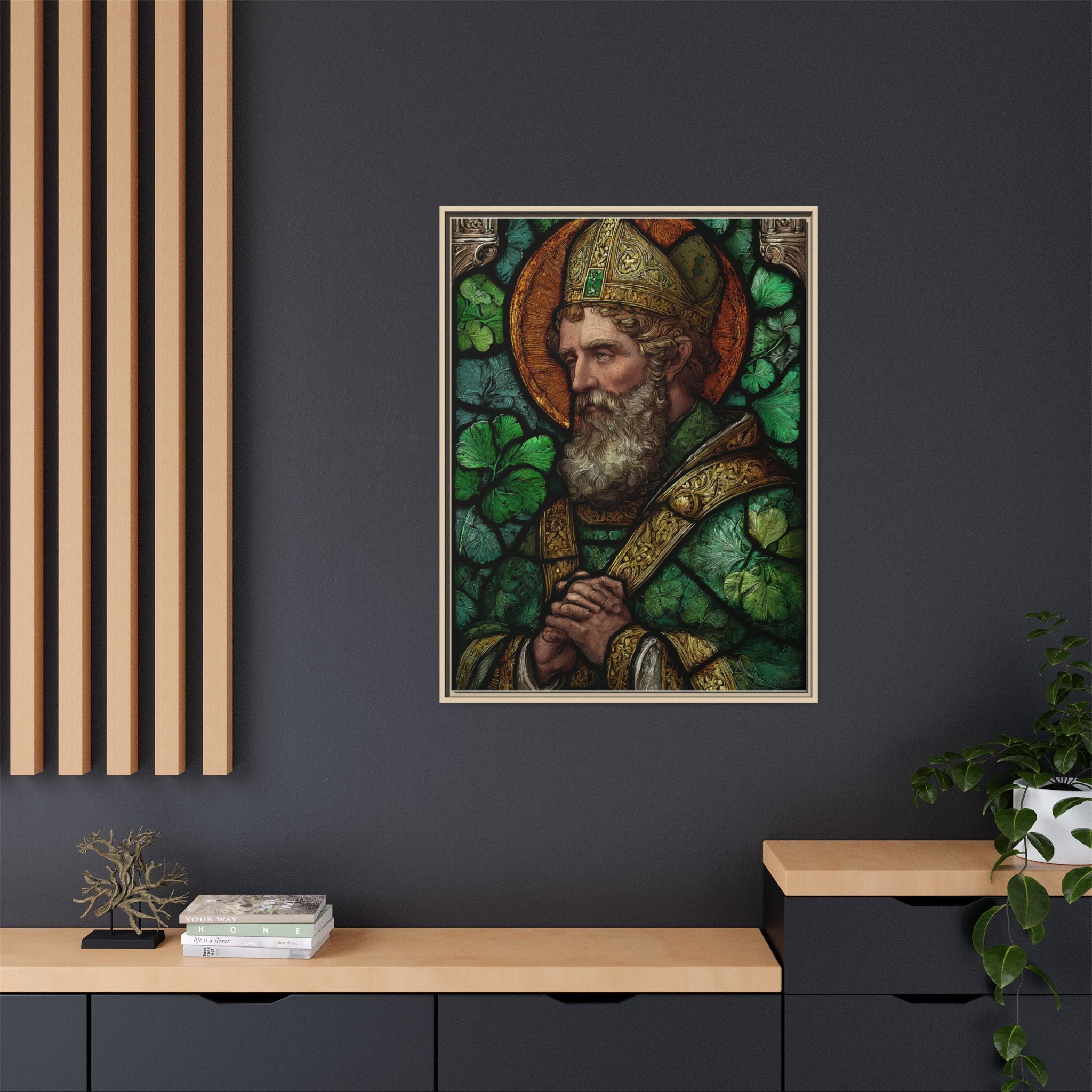 Saint Artwork | Irish Heritage Art | Traditional Green Tones