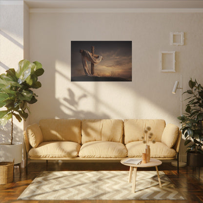 Rustic Cross Wall Art with Draped Fabric | Inspirational Decor