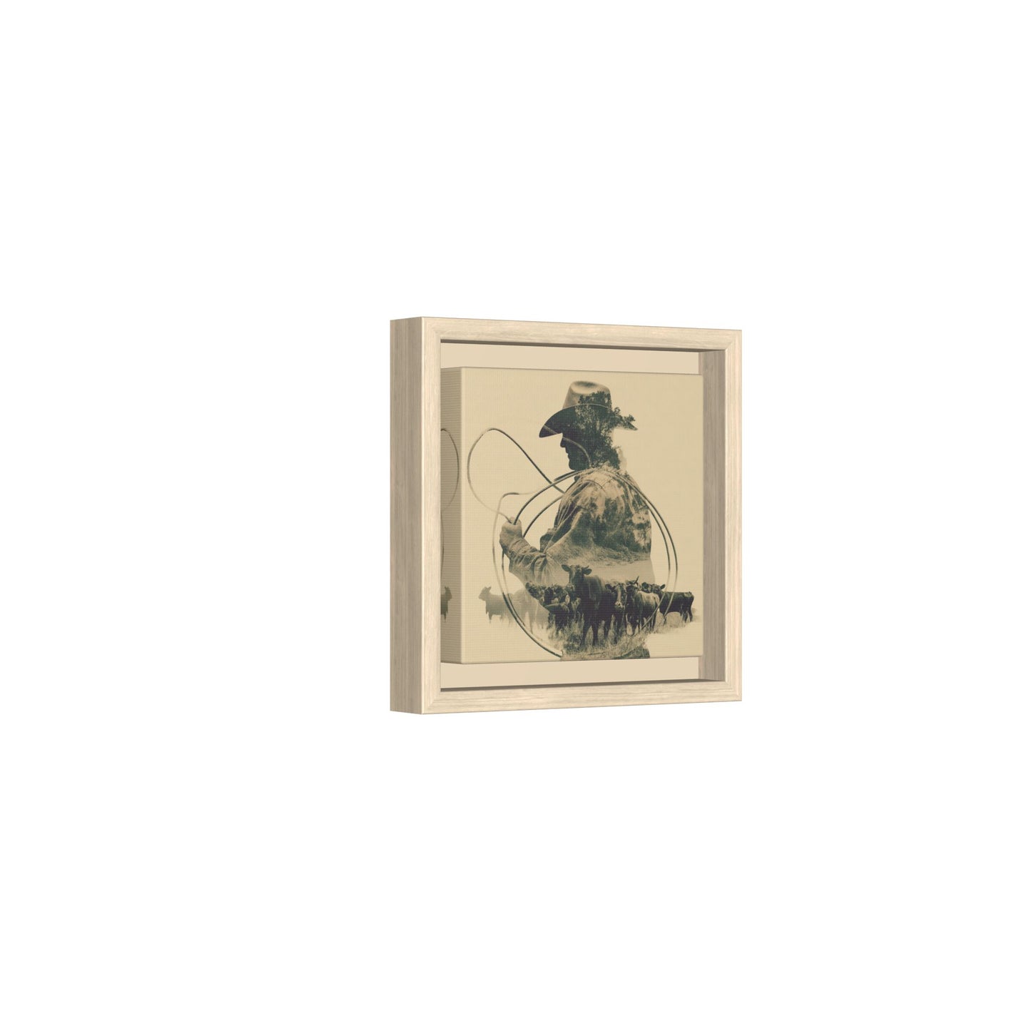 Lone Cowboy Silhouette Art - Vintage Western Charm