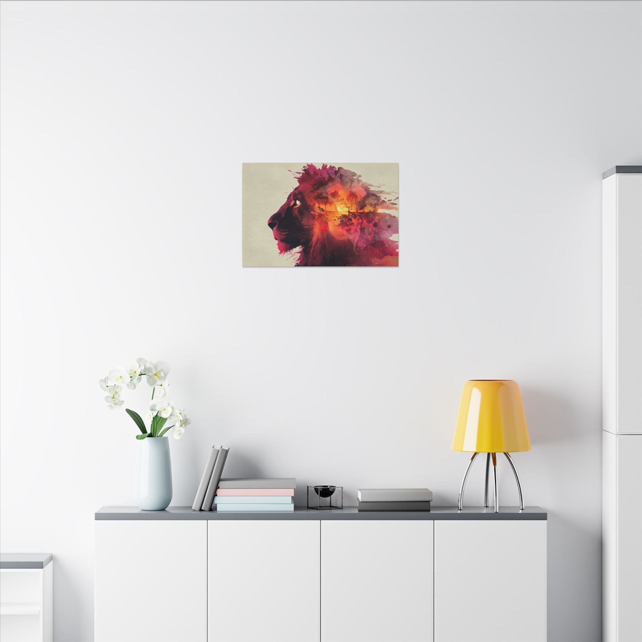 Majestic Lion Watercolor Art | Vibrant Animal Portrait