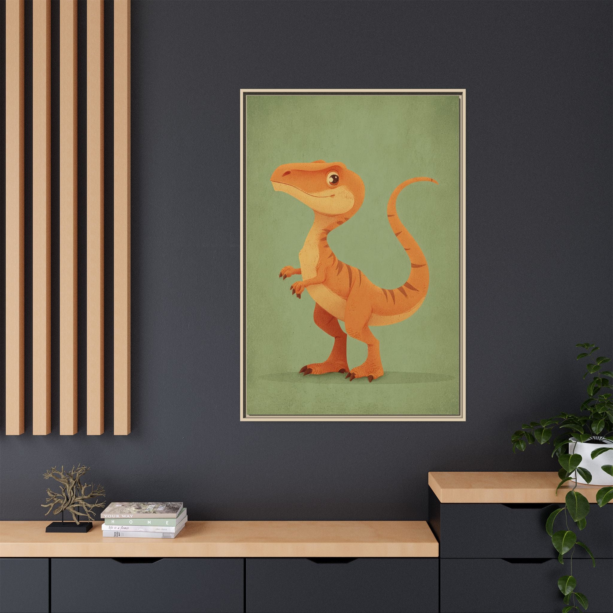 Whimsical Dinosaur Illustration Art for Kids' Rooms