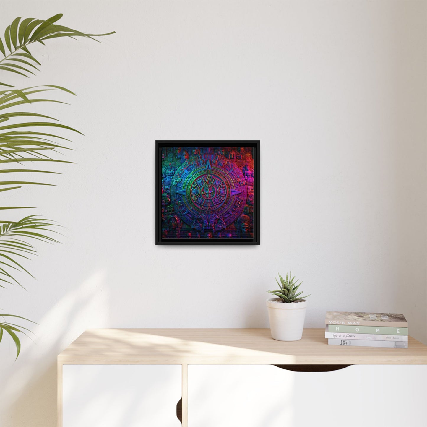 Aztec Mandala Wall Art - Colorful Cultural Decor