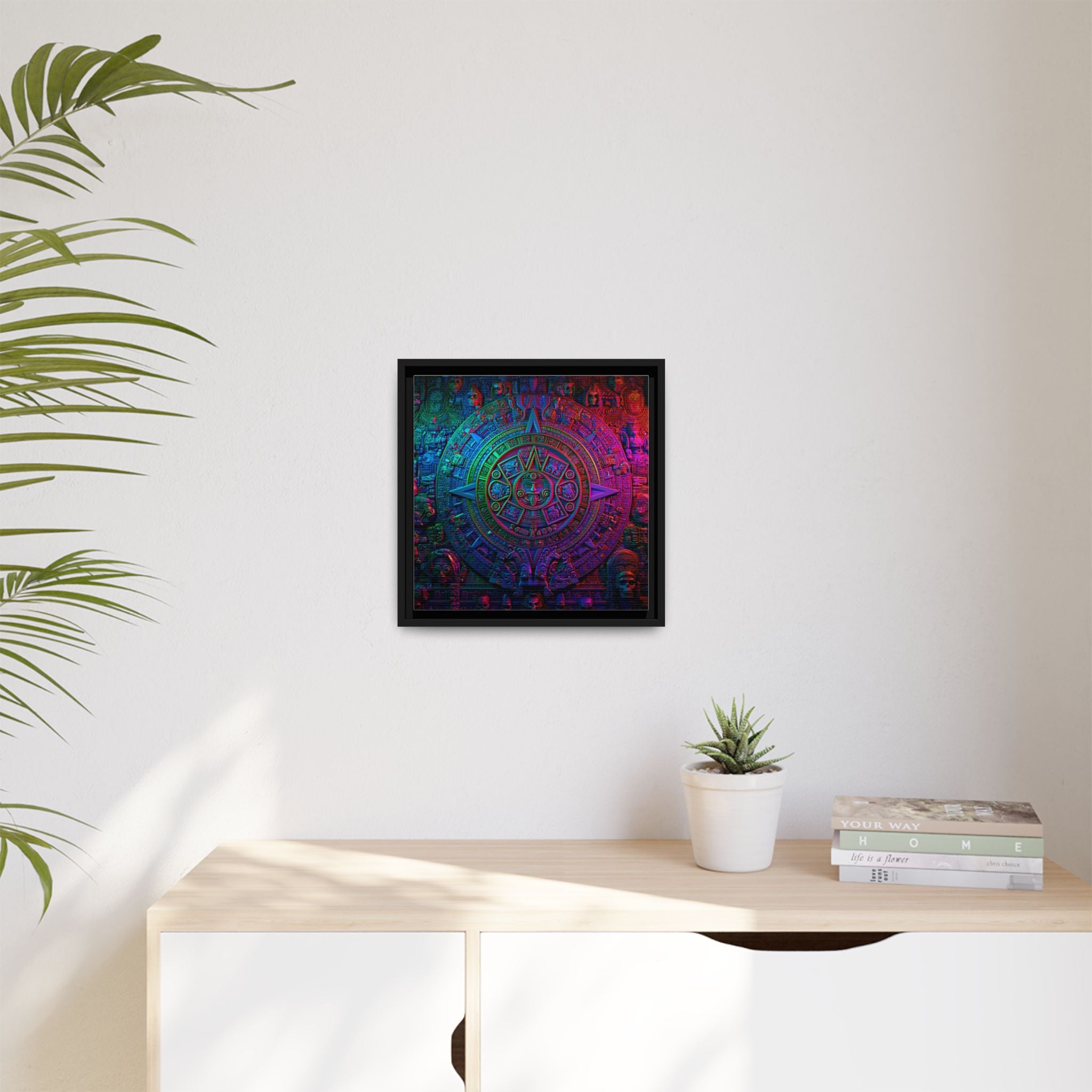 Aztec Mandala Wall Art - Colorful Cultural Decor