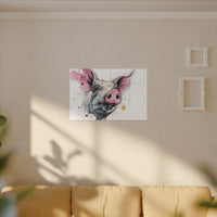 Whimsical Pig Art Print - Playful Farmhouse Decor