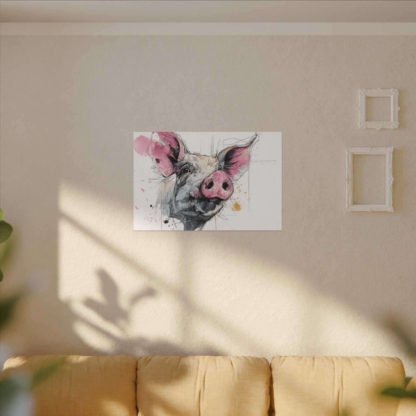 Whimsical Pig Art Print - Playful Farmhouse Decor