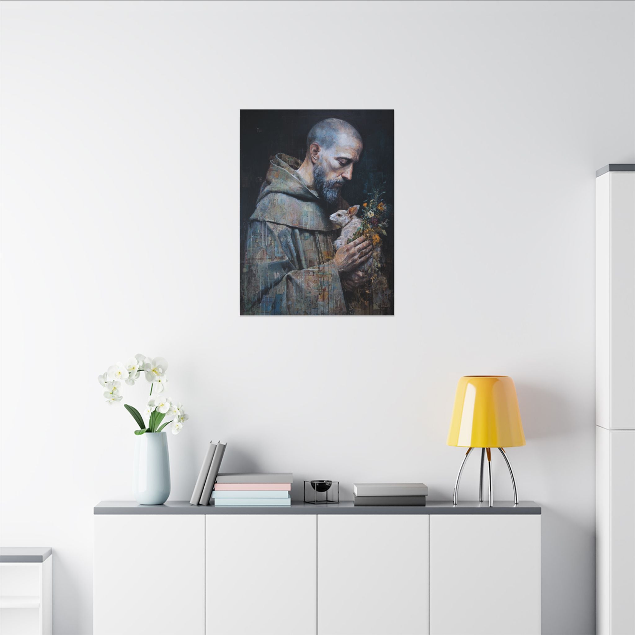 Saint Francis and Rabbit Artwork - Nature Inspired Wall Art