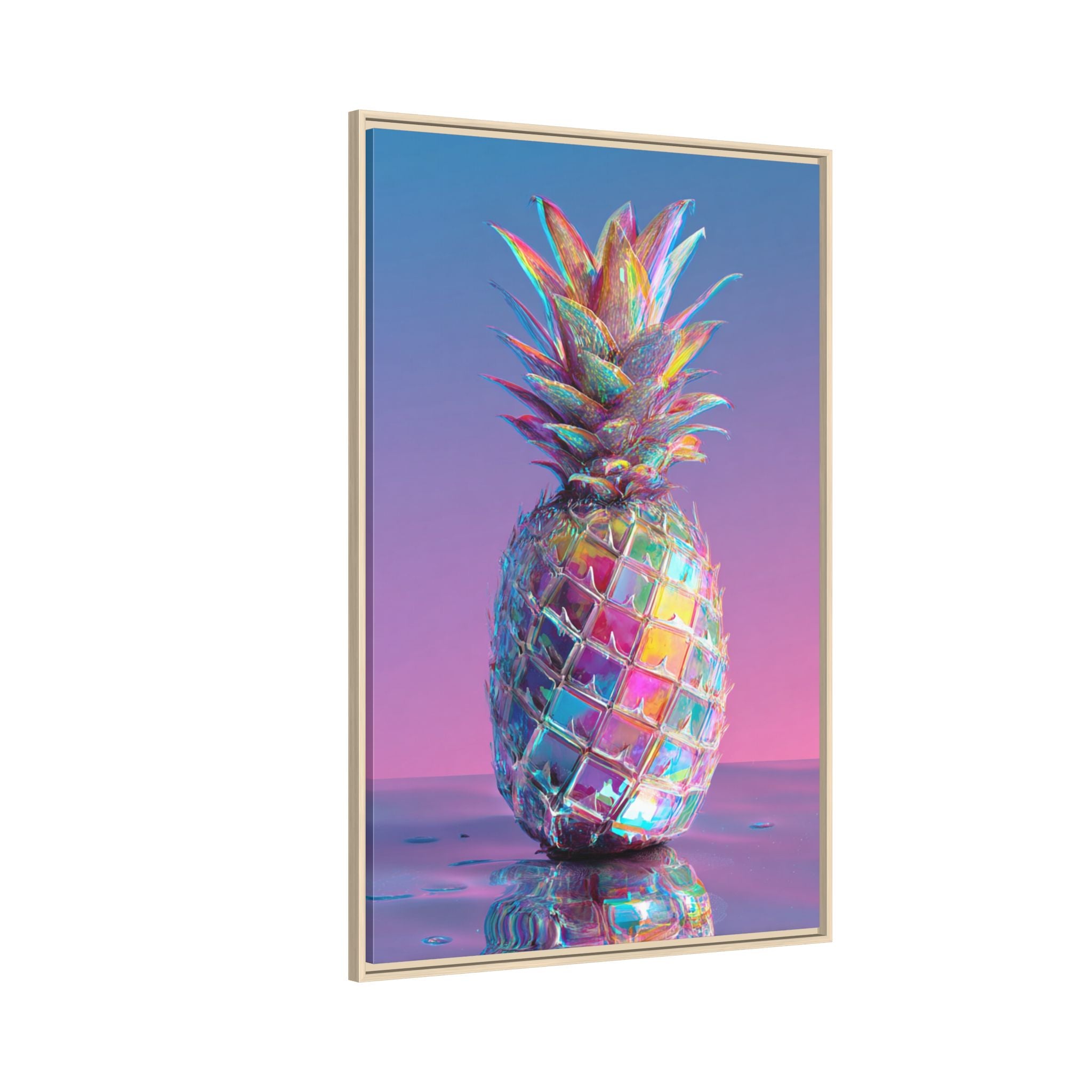 Colorful Pineapple Canvas Art | Abstract Tropical Design