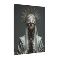 Ethereal Blindfolded Saint Art | Spiritual Home Decor