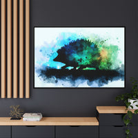Hedgehog Silhouette Watercolor Art | Nature-Inspired Home Decor