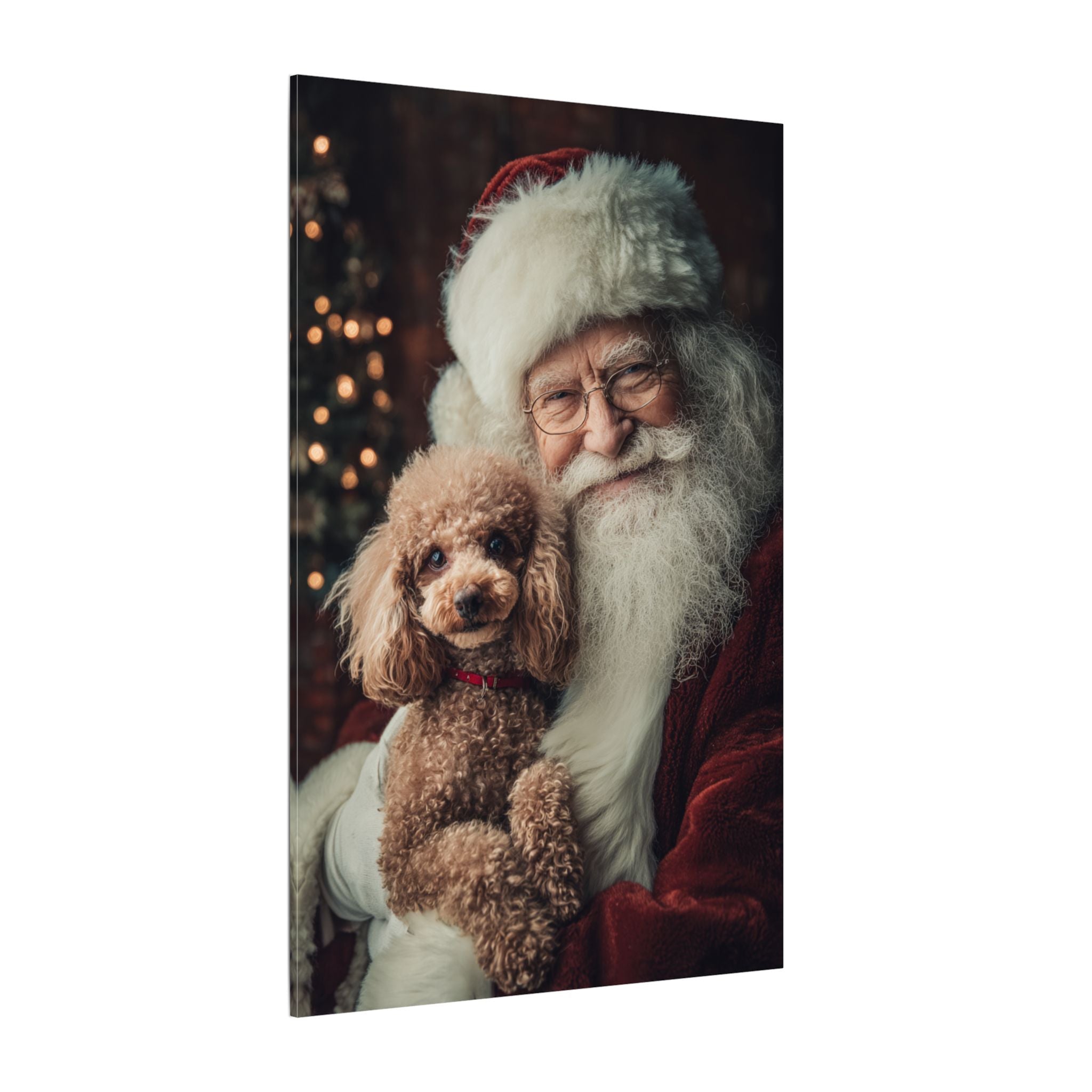 Heartwarming Santa and Poodle Artwork – Holiday Home Décor