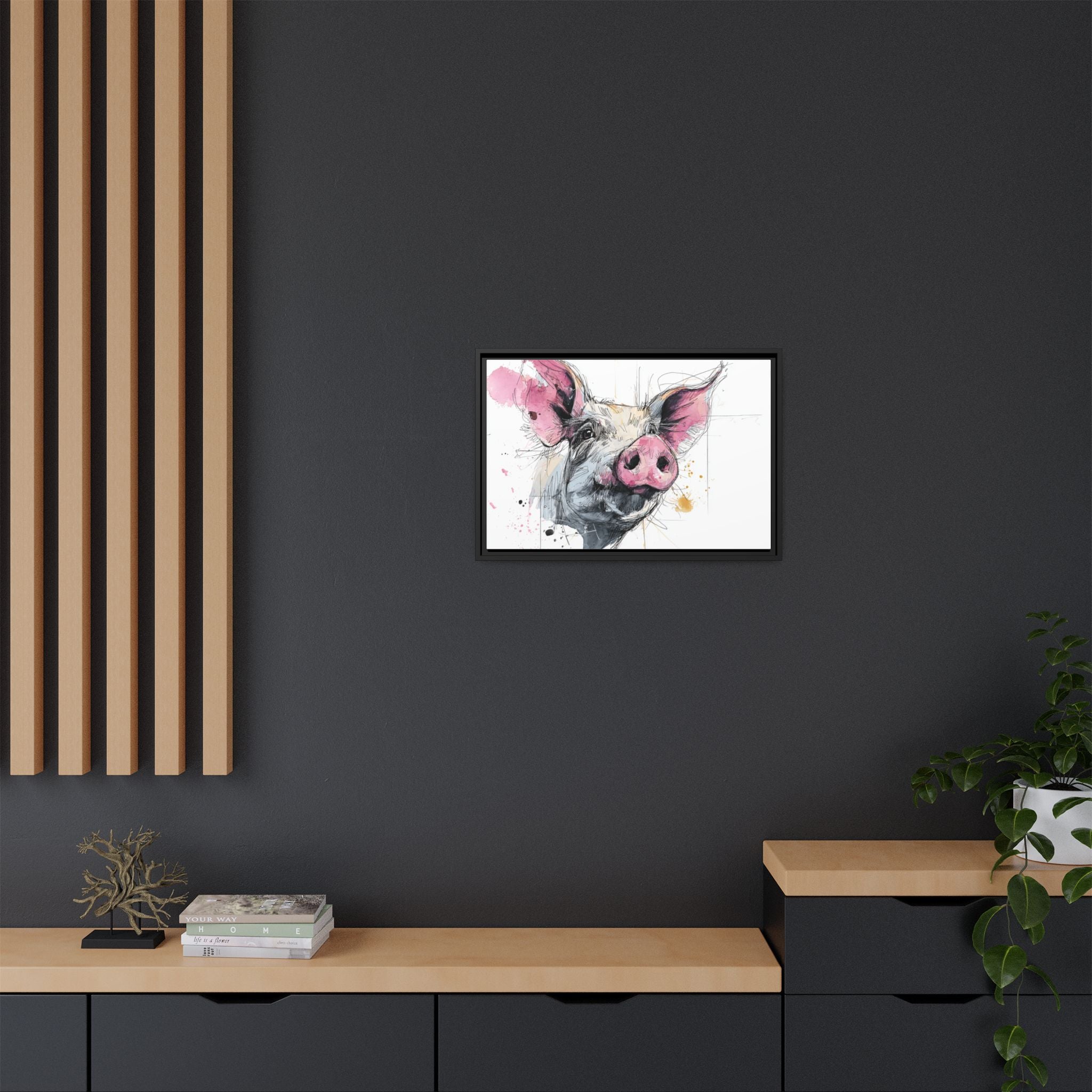Whimsical Pig Art Print - Playful Farmhouse Decor