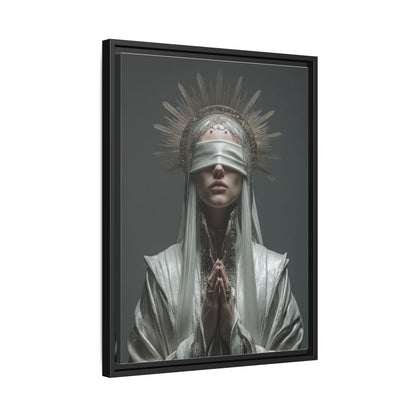 Ethereal Blindfolded Saint Art | Spiritual Home Decor