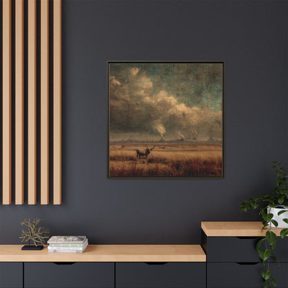 Cattle in Industrial Landscape | Vintage Style Art Print