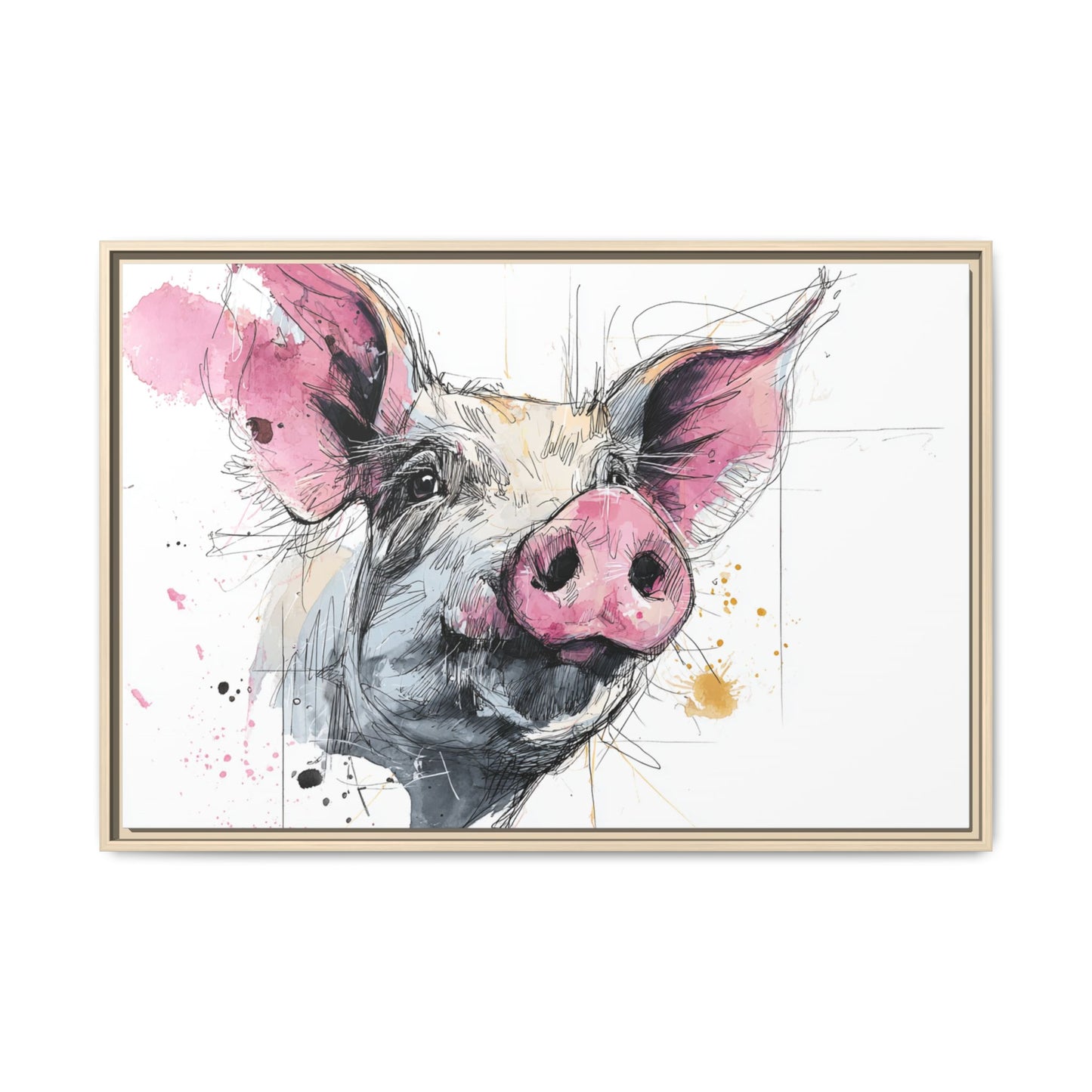 Whimsical Pig Art Print - Playful Farmhouse Decor